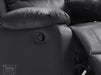 2 Seater Leather Recliner Sofa in Black - Trento