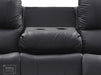 3+1 Recliner Sofa Set inc. Chair in Black Leather with Drop-Down Table & Cup Holders - 2 Piece Trento Sofa Set