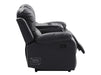 3 2 1 Recliner Sofa Set. 3 Piece Recliner Sofa Package Suite in Black Leather with Drop-Down Table & Drink Holders- Trento