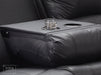 3 2 1 Recliner Sofa Set. 3 Piece Recliner Sofa Package Suite in Black Leather with Drop-Down Table & Drink Holders- Trento