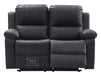 2 1 1 Recliner Sofa Set inc. Chairs in Black Leather - 3 Piece Trento Sofa Set