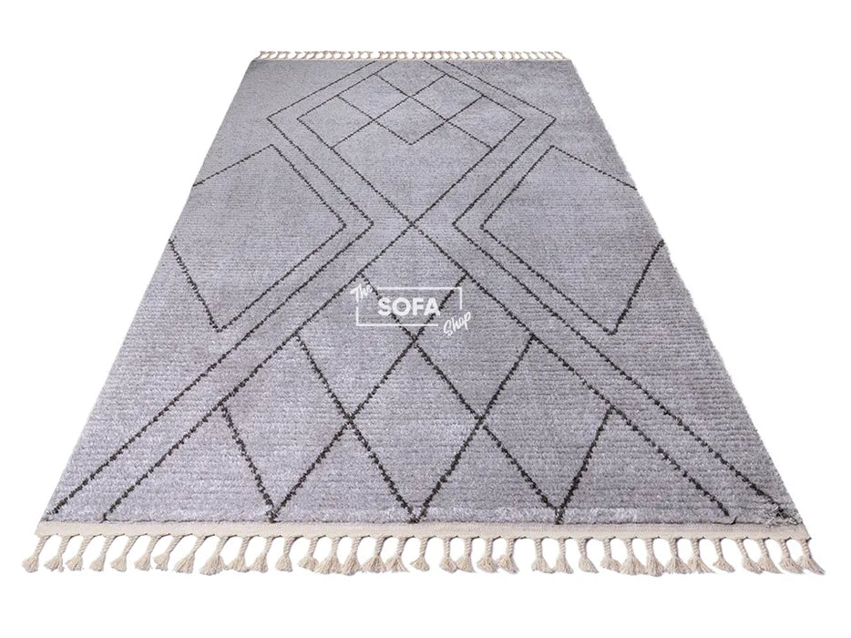 Grey Rug Shaggy Fabric in Small & Large Sizes - Carballo