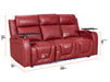 3+1 Electric Recliner Sofa Set inc. Cinema Seat in Red Leather. 2-Piece Cinema Sofa Set with USB Ports & Massage - Venice Series Two