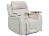 2+1 Electric Recliner Sofa Set inc. Cinema Seat in Cream Leather. 2 Piece Cinema Sofa with USB Ports, Massage & Wireless Charger - Venice Series One