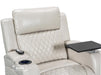 2+1 Electric Recliner Sofa Set inc. Cinema Seat in Cream Leather. 2 Piece Cinema Sofa with USB Ports, Massage & Wireless Charger - Venice Series One