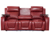 3+1 Electric Recliner Sofa Set inc. Cinema Seat in Red Leather. 2-Piece Cinema Sofa Set with USB Ports & Massage - Venice Series Two