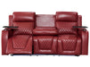 3+1 Electric Recliner Sofa Set inc. Cinema Seat in Red Leather. 2-Piece Cinema Sofa Set with USB Ports & Massage - Venice Series Two