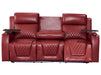 3+1 Electric Recliner Sofa Set inc. Cinema Seat in Red Leather. 2-Piece Cinema Sofa Set with USB Ports & Massage - Venice Series Two