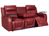 3+1 Electric Recliner Sofa Set inc. Cinema Seat in Red Leather. 2-Piece Cinema Sofa Set with USB Ports & Massage - Venice Series Two