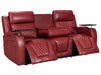 3+1 Electric Recliner Sofa Set inc. Cinema Seat in Red Leather. 2-Piece Cinema Sofa Set with USB Ports & Massage - Venice Series Two