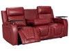 3+1 Electric Recliner Sofa Set inc. Cinema Seat in Red Leather. 2-Piece Cinema Sofa Set with USB Ports & Massage - Venice Series Two