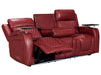 3+1 Electric Recliner Sofa Set inc. Cinema Seat in Red Leather. 2-Piece Cinema Sofa Set with USB Ports & Massage - Venice Series Two