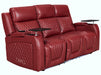 3+1 Electric Recliner Sofa Set inc. Cinema Seat in Red Leather. 2-Piece Cinema Sofa Set with USB Ports & Massage - Venice Series Two