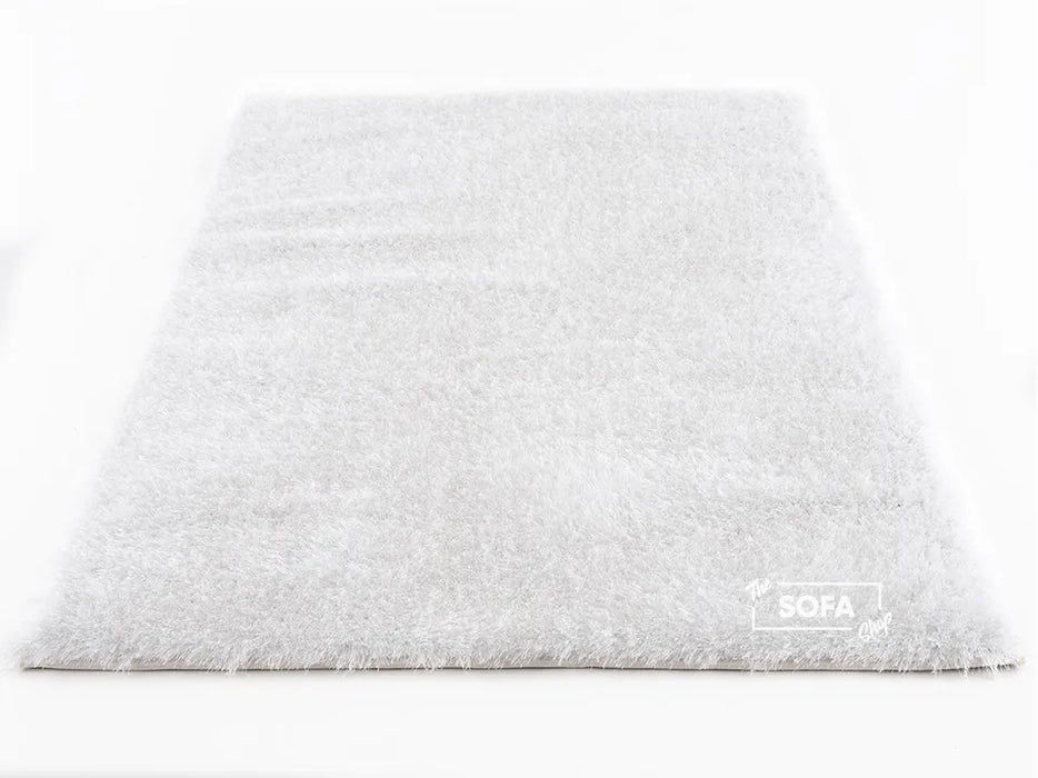 White Rug Shaggy Fabric in Small, Medium & Large Sizes - Jumilla