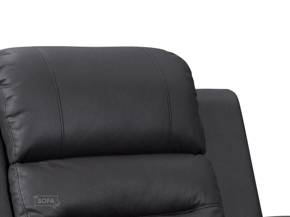 Electric Recliner Chair & Cinema Seat in Black Fabric - Massage + Power Headrest + USB - Siena