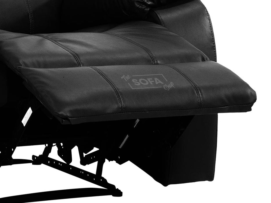 Footrest of Sorrento 3+2+1 Black Leather - Recliner Sofa Set | The Sofa Shop