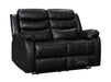 side angle picture of recliner sofa manual in black leather | Sorrento