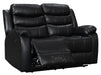 Reclined Sorrento 2 Seater Black Leather - Recliner Sofa Set | The Sofa Shop