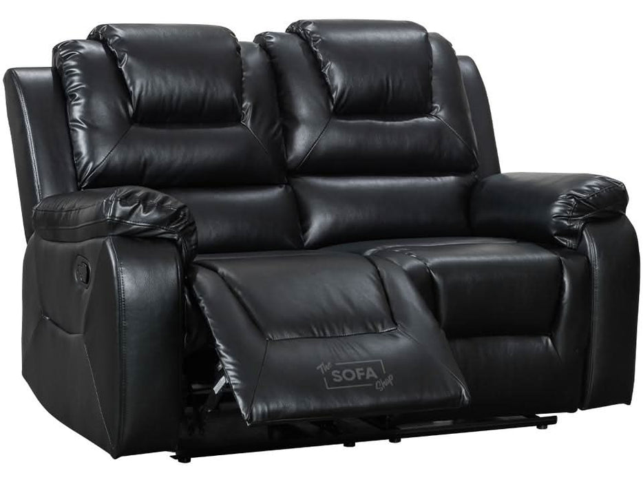 2 Seater Black Leather Power Recliner Cinema Sofa With Compact Space Saving Design & Supportive High Back | Vancouver | The Sofa Shop