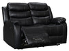 side angle picture of recliner sofa in black leather | Sorrento