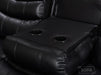 Cup Holders of Sorrento 3 Seater Black Leather - Recliner Sofa | The Sofa Shop