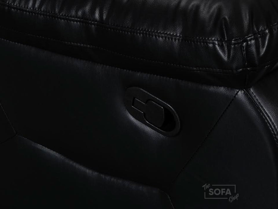 2 Seater Black Leather Power Recliner Cinema Sofa With Compact Space Saving Design & Supportive High Back | Vancouver | The Sofa Shop