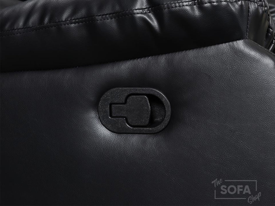 Pull Handle of Sorrento 3+2+1 Black Leather - Recliner Sofa Set | The Sofa Shop
