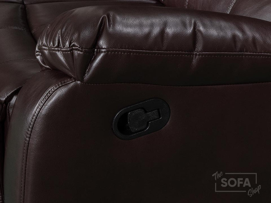 Armrest and Pull Handle of Sorrento 2 Seater Brown Leather - Recliner Sofa | The Sofa Shop