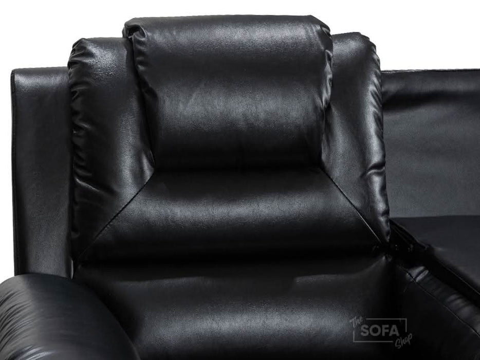 2 Seater Black Leather Power Recliner Cinema Sofa With Compact Space Saving Design & Supportive High Back | Vancouver | The Sofa Shop