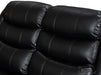 Filled Backrests of Sorrento 2 Seater Black Leather - Recliner Sofa | The Sofa Shop