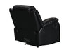 back side angle picture of manual recliner chair in black leather | Sorrento