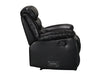 Side shot of black manual recliner leather armchair | Sorrento