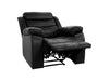 Fully reclined manual recliner chair in black leather | Sorrento