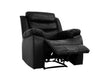 reclined manual recliner chair in black leather | Sorrento
