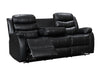 Folded Back of Sorrento 3 Seater Black Leather - Recliner Sofa | The Sofa Shop