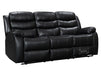 3 seater sofa in black leather side angle picture | Sorrento