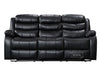 Front picture of 3 seater sofa Manual in black leather | Sorrento