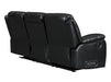 Side angle picture from the back of leather sofa in black leather | Sorrento