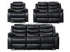 Sorrento 3+2+1 Black Leather - Recliner Sofa Set | The Sofa Shop